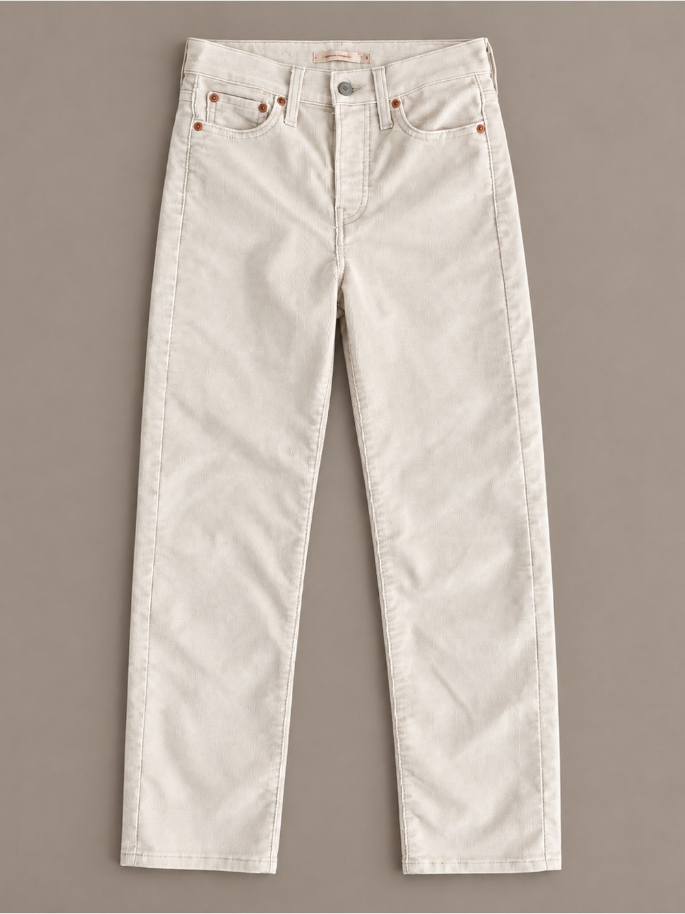 Levi's Wedgie Straight Corduroy Jeans Ivory Cream 24